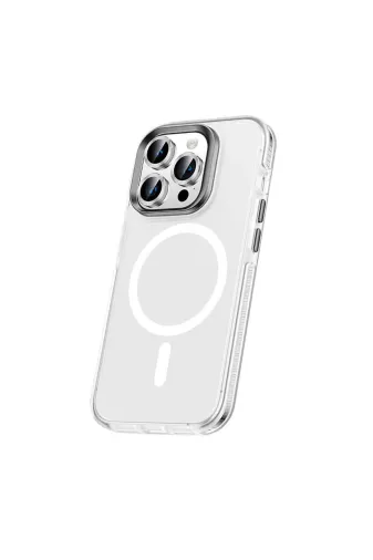 Techaks T28869-TCHS Iphone 15 Pro Kılıf Airbagli Magsafe Wireless Şarj Özellikli Lens Koruyuculu Zore Klaptika Kapak - R