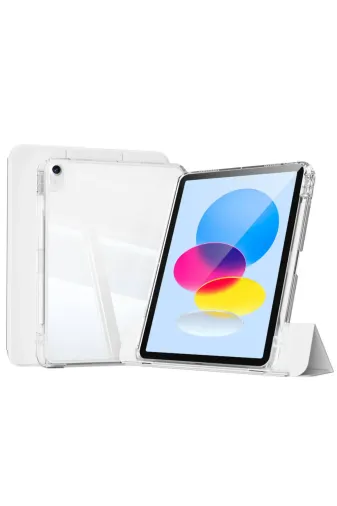 Techaks T33490-TCHS Ipad 10.9 2022 (10.nesil) Kılıf Magnetik Ayrılabilen Airbagli Zore Sliding Tablet Kılıfı - Gri