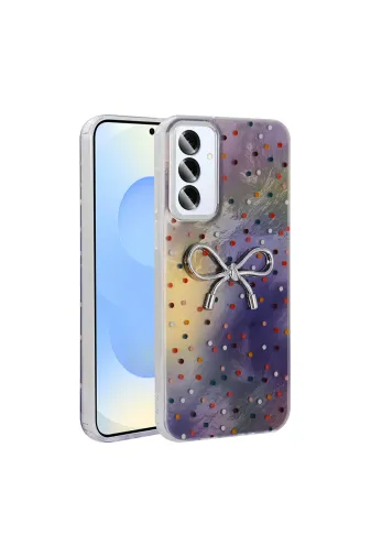 Techaks T36569-TCHS Galaxy A25 Kılıf Kamera Korumalı Figürlü Ponti Esnek Silikon Kapak - Lila