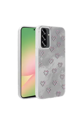 Techaks T36572-TCHS Galaxy A36 Kılıf Kamera Korumalı Figürlü Ponti Esnek Silikon Kapak - Beyaz