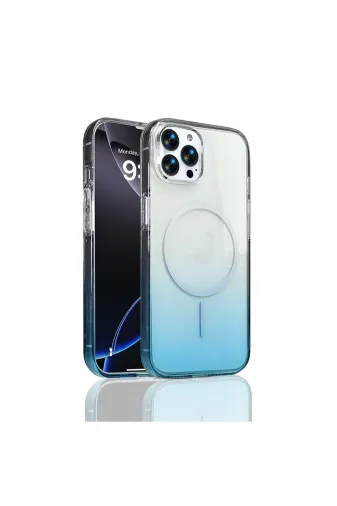 Techaks T40057-TCHS Iphone 16 Pro Max Kılıf M-Safe Şarj Özellikli Zore Septik Silikon Kapak - Turkuaz