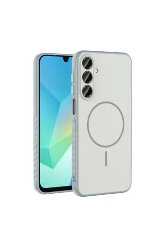 Techaks T40514-TCHS Galaxy A16 Kılıf M-Safe Şarj Özellikli Zore Tea Kapak - Gümüş