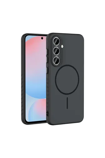 Techaks T40519-TCHS Galaxy S24 Fe Kılıf M-Safe Şarj Özellikli Zore Tea Kapak - Siyah