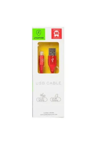 Techaks T5066-TCHS Kırmızı Metal Uçlu Lightning Usb Kablo-Zore