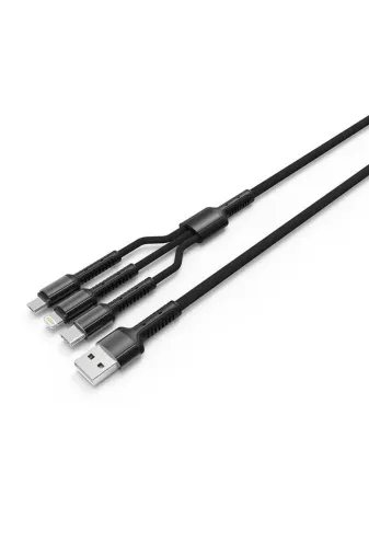 Techaks T8251-TCHS Siyah Lc93 3 In 1 Usb Kablo-Zore