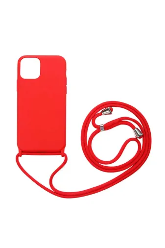 Techaks TCHS-15123 Iphone 12 Pro Max Uyumlu Zore Ropi Kılıf-Kırmızı