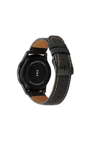 Techaks TCHS-15362 Huawei Honor Magic 2 46Mm 22Mm Uyumlu Krd-29 Deri Zore Kordon-Siyah