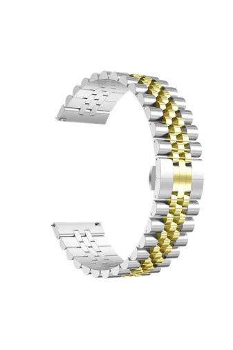 Techaks TCHS-16342 Huawei Gt2 46Mm Uyumlu Krd-36 22Mm Metal Zore Kordon-Gümüş-Gold