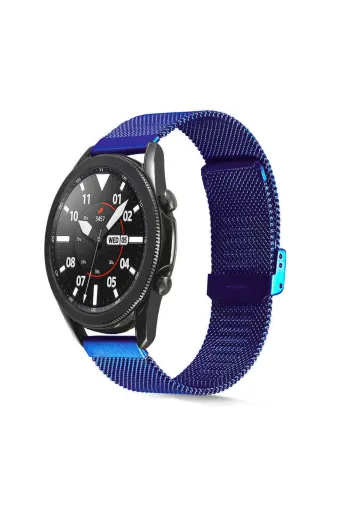 Techaks TCHS-17300 Galaxy Watch 46Mm Uyumlu Krd-45 22Mm Metal Zore Kordon-Mavi