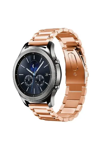 Techaks TCHS-21147 Huawei Watch Gt 3 46Mm Uyumlu Krd-04 Metal Zore Kordon-Rose Gold
