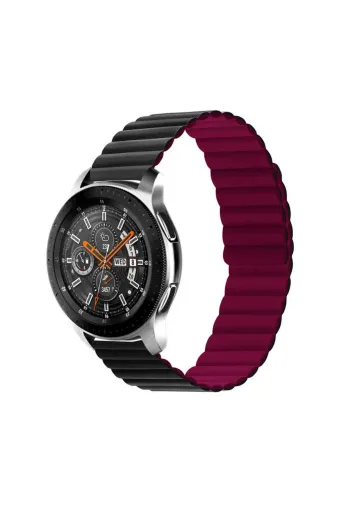 Techaks TCHS-22630 Galaxy Watch Active 2 44Mm Uyumlu Krd-52 Zore Kordon-Siyah-Kırmızı