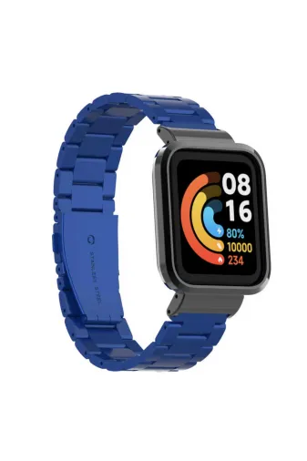 Techaks TCHS-22645 Xiaomi Redmi Watch (Mi Watch Lite) Uyumlu Krd-60 Metal Zore Kordon-Mavi