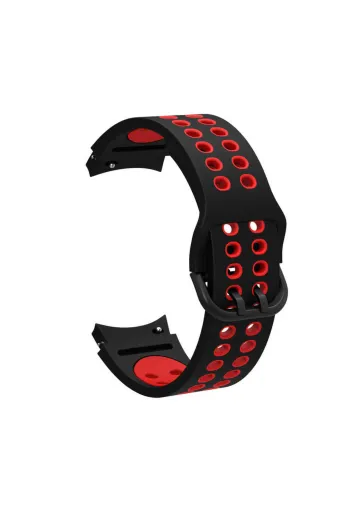 Techaks TCHS-23164 Galaxy Watch 4 40Mm Krd-02 Uyumlu Zore Kordon-Siyah-Kırmızı