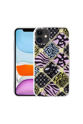 Techaks TCHS-23450 Iphone 11 Uyumlu Desenli Sert Zore Elnov Kılıf-No6