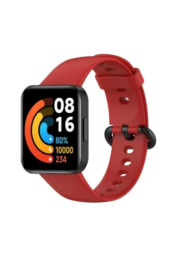 Techaks TCHS-23528 Xiaomi Redmi Watch 2 Lite Uyumlu Klasik Zore Kordon-Kırmızı
