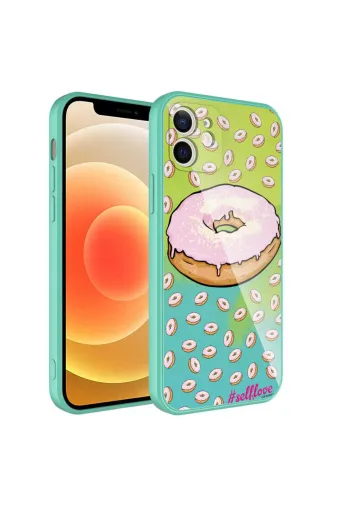 Techaks TCHS-23674 Iphone 12 Uyumlu Kamera Korumalı Desenli Sert Silikon Zore Epoksi Kılıf-No12
