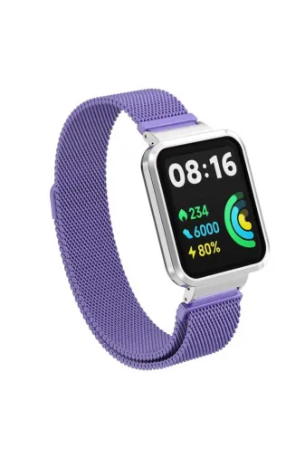 Techaks TCHS-23712 Xiaomi Redmi Watch 2 Lite Uyumlu Krd-58 Metal Zore Kordon-Lila