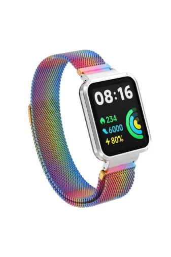 Techaks TCHS-23712 Xiaomi Redmi Watch 2 Lite Uyumlu Krd-58 Metal Zore Kordon-Colorful