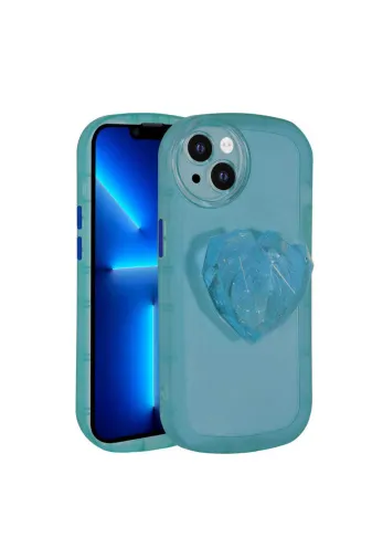 Techaks TCHS-23863 Iphone 13 Uyumlu Kamera Korumalı Pop Soketli Renkli Zore Ofro Kılıf-Mavi