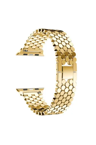 Techaks TCHS-24556 Watch Ultra 49Mm Kordon Uyumlu Krd-30 Metal Strap Kayış Clo- Gold
