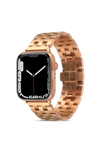 Techaks TCHS-24592 Watch Ultra 49Mm Kordon Uyumlu Krd-20 Metal Strap Kayış Clo- Rose Gold