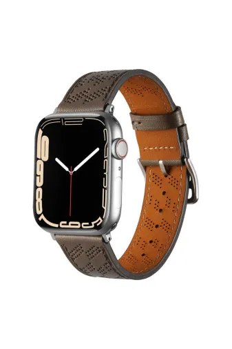 Techaks TCHS-25331 Watch 42Mm Uyumlu Krd-76 Pu Deri Kordon Strap Kayış Clo- Gri