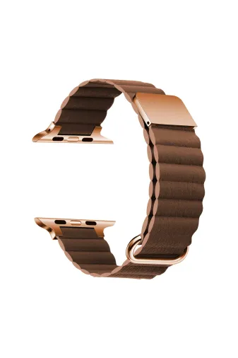Techaks TCHS-25621 Watch 42Mm Uyumlu Krd-78 Pu Deri Kordon Strap Kayış Clo- Kahverengi