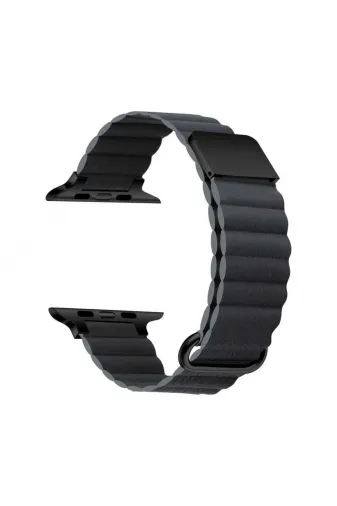 Techaks TCHS-25622 Watch 44Mm Uyumlu Krd-78 Pu Deri Kordon Strap Kayış Clo- Koyu Gri