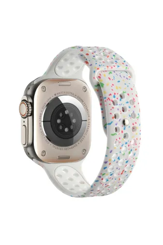Techaks TCHS-29110 Watch Ultra 49Mm Kordon Yeni Seri 2023 Krd-02 Uyumlu Strap Kayış Clo- Beyaz