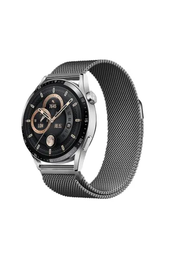 Techaks TCHS-31939 Galaxy Watch Active 2 40Mm Zore Band-12 20Mm Metal Hasır Kordon-Gri