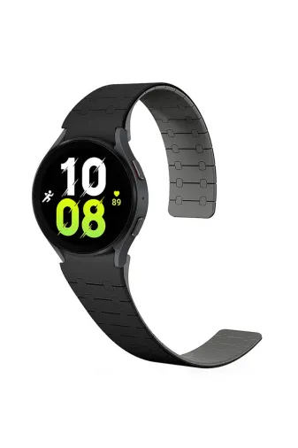 Techaks TCHS-32547 Galaxy Watch 5 40Mm Zore Krd-111 20Mm Çizgili Desenli Silikon Kordon-Siyah