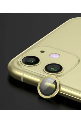 Techaks TCHS-CL-02-iPhone 12 Iphone 12 Uyumlu Zore Cl-02 Kamera Koruyucu-Gold