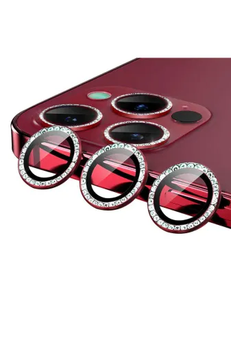 Techaks TCHS-CL-06-iPhone 11 Pro Iphone 11 Pro Uyumlu Zore Cl-06 Kamera Koruyucu-Kırmızı