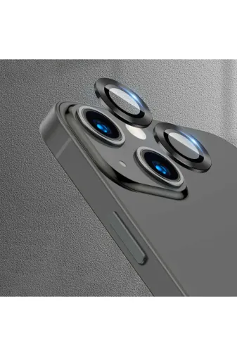 Techaks TCHS-CL-07-iPhone 13 Mini Iphone 13 Mini Uyumlu Zore Cl-07 Kamera Koruyucu-Siyah