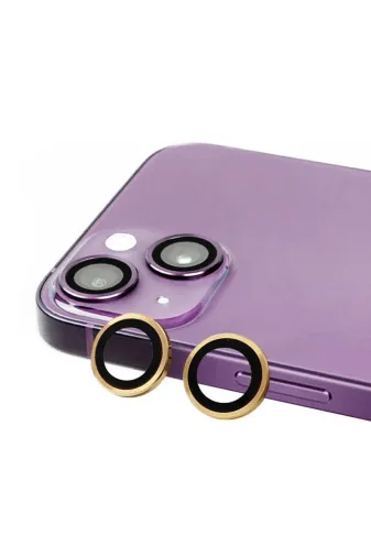 Techaks TCHS-CL-07-iPhone 14 Plus Iphone 14 Plus Uyumlu Zore Cl-07 Kamera Koruyucu-Gold