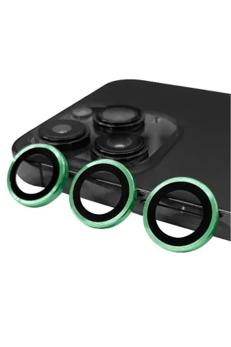 Techaks TCHS-CL-07-iPhone 14 Pro Max Iphone 14 Pro Max Uyumlu Zore Cl-07 Kamera Koruyucu-Açık Yeşil