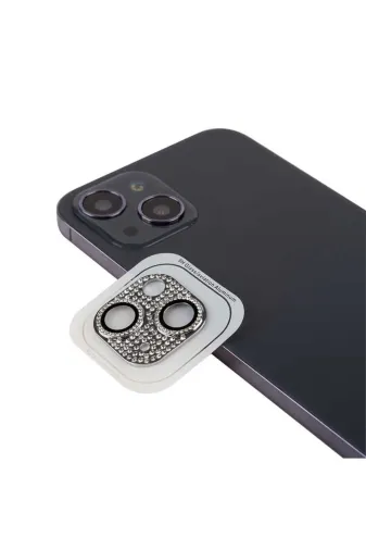 Techaks TCHS-CL-08-iPhone 13 Mini Iphone 13 Mini Uyumlu Zore Cl-08 Kamera Koruyucu-Gümüş