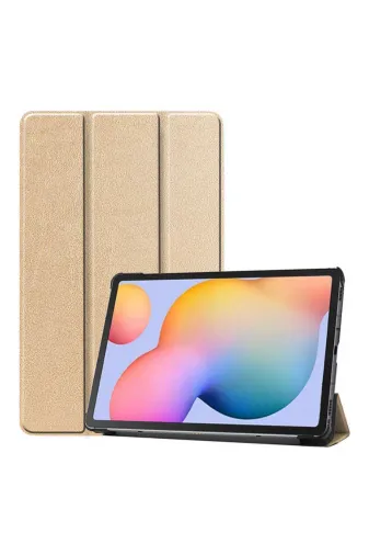 Techaks TCHS14844 Galaxy Tab S7 T870  Uyumlu Zore Smart Cover Standlı 1-1 Kılıf-Gold