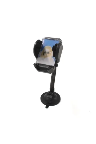 Techaks TCHS25653 Zore Rg-01 Araç İçi Telefon Tutucu 360 Derece Oynar Başlıklı Vantuzlu Tasarım-Siyah