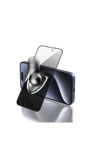 Techaks TCHS28573 Iphone 15 Pro Max Uyumlu  Rika Premium Privacy Temperli Cam Ekran Koruyucu