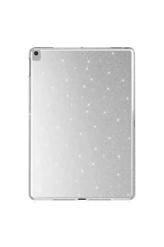 Techaks TCHS30611 Ipad 10.2 (8 Nesil) Simli Parlak Görünümlü Uyumlu Zore Tablet Koton Kılıf-Gümüş