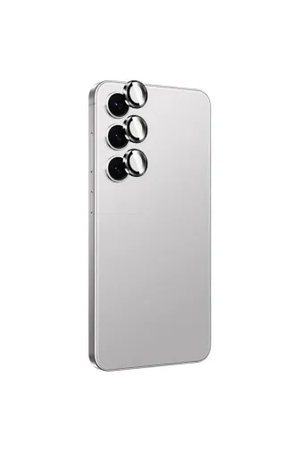 Techaks TCHS30780 Galaxy S24  Plus Uyumlu  Titanium Premium Thtterli Kamera Lens Koruyucu-Gri