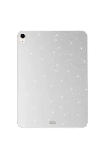 Techaks TCHS32096 Ipad Air 11 2024 Simli Parlak Görünümlü Uyumlu Zore Tablet Koton Kılıf-Gümüş
