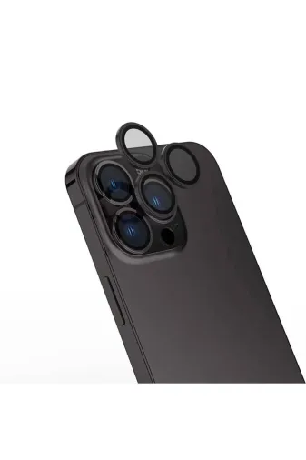 Techaks TCHS33032 Apple Iphone 16 Pro Max Zore Cl-15 Parmak İzi Bırakmayan Anti-Reflective Kamera Lens Koruyucu-Gri
