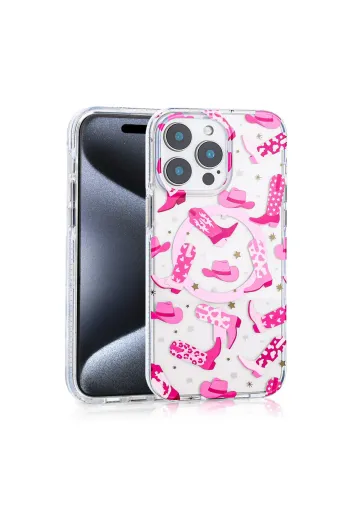 Techaks TCHS35257 Iphone 16 Pro Uyumlu Kılıf Magsafe Şarj Özellikli Zore Stilo Kapak-Pembe