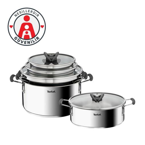 TEFAL 5999. Optispace 8 Parça Çelik Tencere Seti
