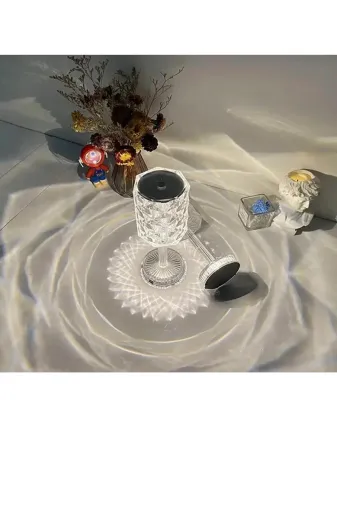 TekizTeknoloji TTLW3YDLMB Lw-3 Şarjlı Abajur Kristal Elmas Masa Lambası Dokunmatik Romantik Akrilik Led Gece Lambası Lw-3
