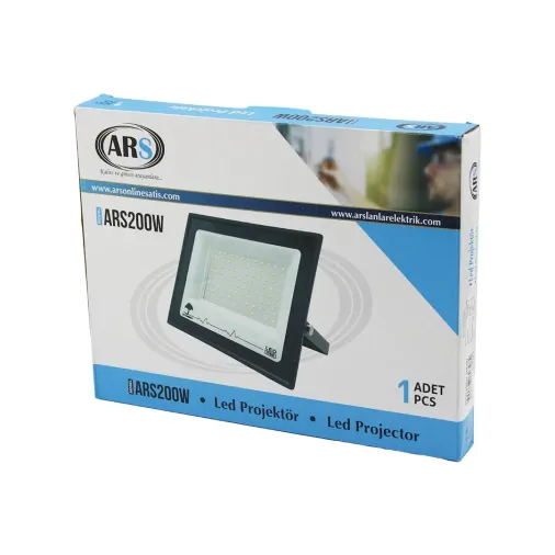 TEKLİ 200W LED PROJEKTÖR  29X22CM AYDINLATMA AÇISI: 120 DERECE 50.000 SAAT ÖMÜR MODEL-ARS200W (4745)