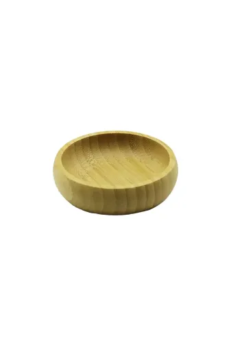 Tekli - MİNİ=8.5CM Ahşap Bambu Çerezlik - Lokumluk Kase