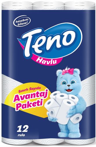 Teno Ultra Kağıt Havlu Çift Katlı 12 Li Paket (Avantaj Pk Serisi)